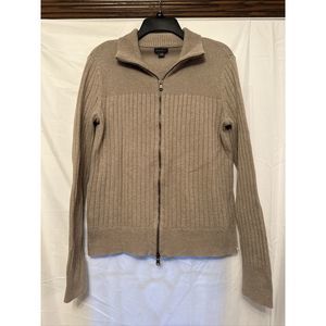 EDDIE BAUER Full Zip Up Tan Cable Knit Sweater Women's‎ Size Medium